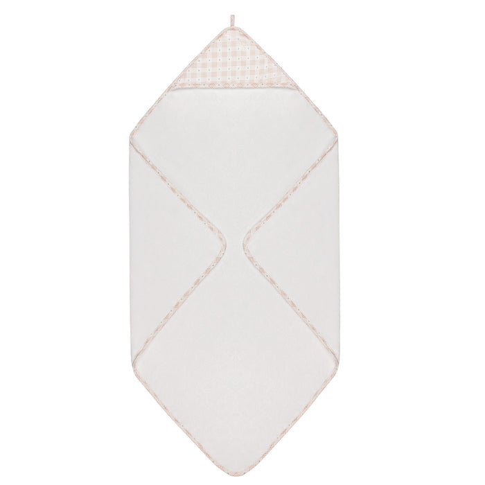Hooded Towel & Pocket Wash Cloth – Pink - Floral Plaid Collection