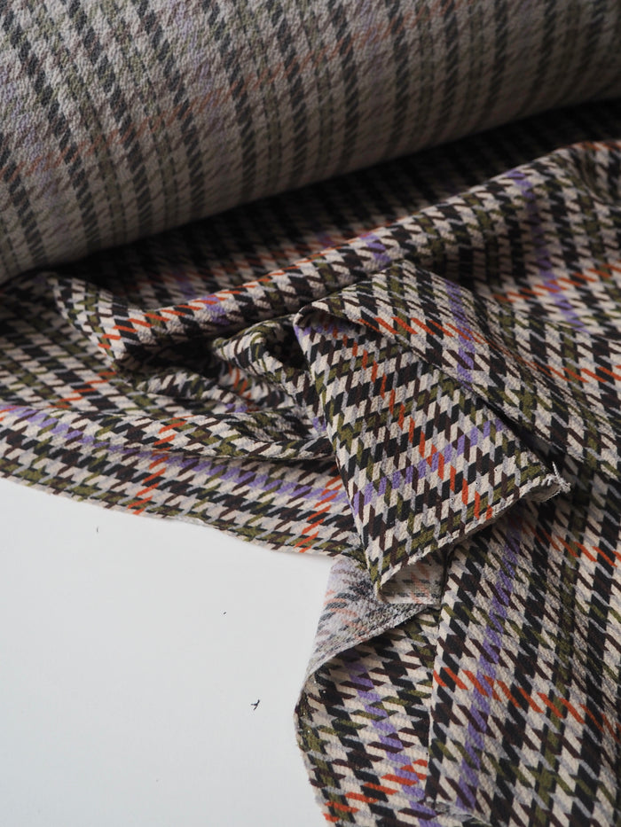 Houndstooth Crinkle Crepe