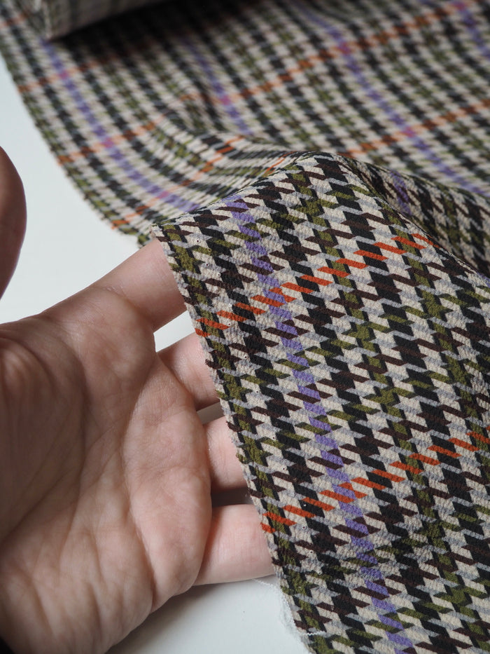 Houndstooth Crinkle Crepe