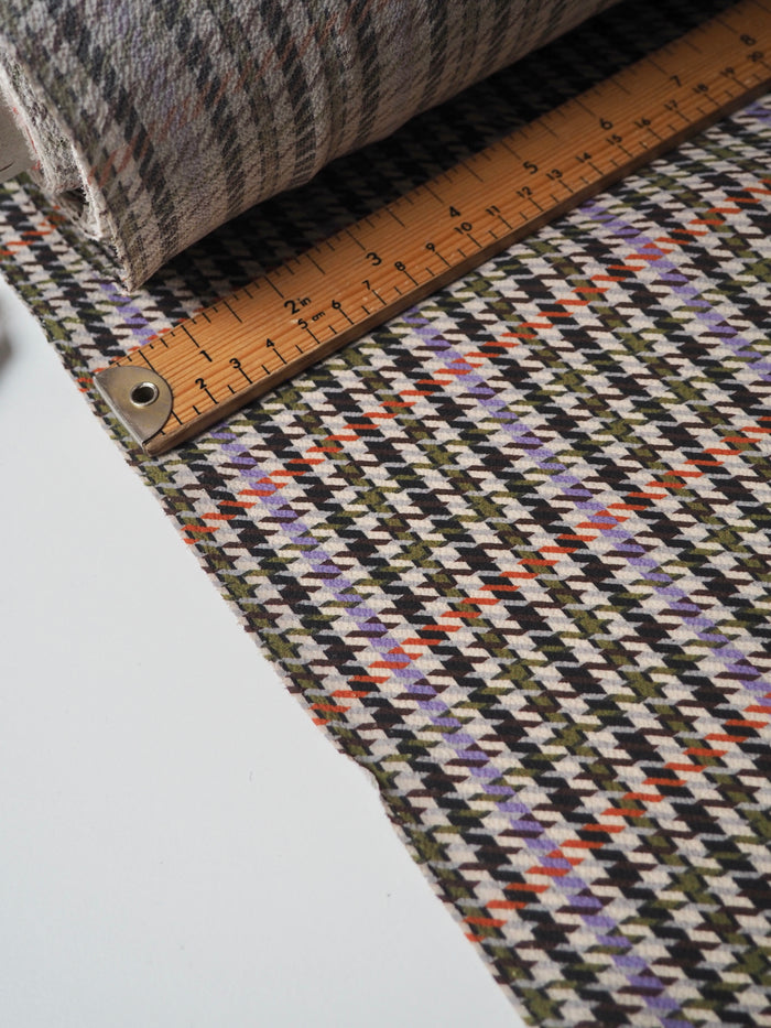 Houndstooth Crinkle Crepe