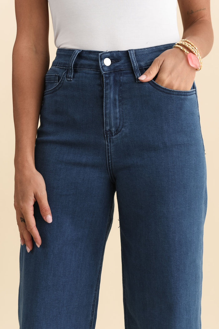 Imogen Blue Straight Leg Jeans,Brunette model,alt text|model:Brontie