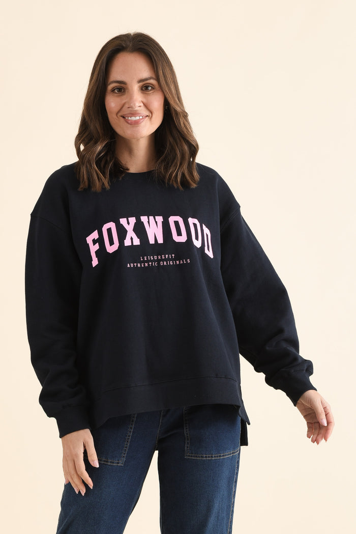 Interval Indigo Crewneck Sweatshirt,Front,Brunette model,alt text|model:MJ