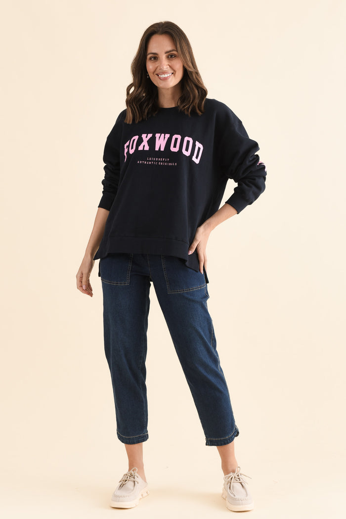 Interval Indigo Crewneck Sweatshirt,Full Body,Brunette model,alt text|model:MJ