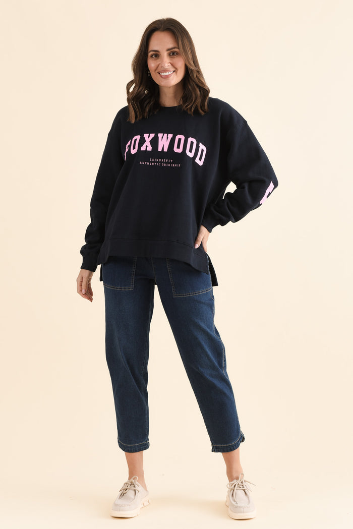 Interval Indigo Crewneck Sweatshirt,Full Body,Brunette model,alt text|model:MJ
