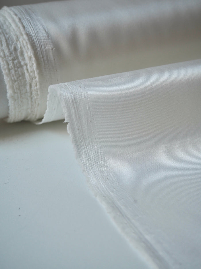 Ivory Stretch Acetate Satin Twill Lining