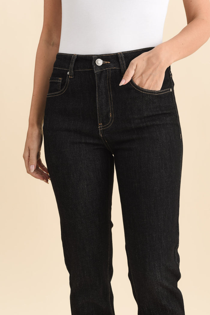 James Black Denim Stretch Jeans,Brunette model,alt text|model:MJ