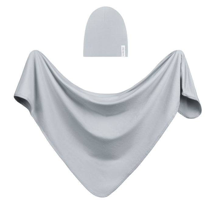 Jersey Swaddle and Hat Gift Set  – Blue