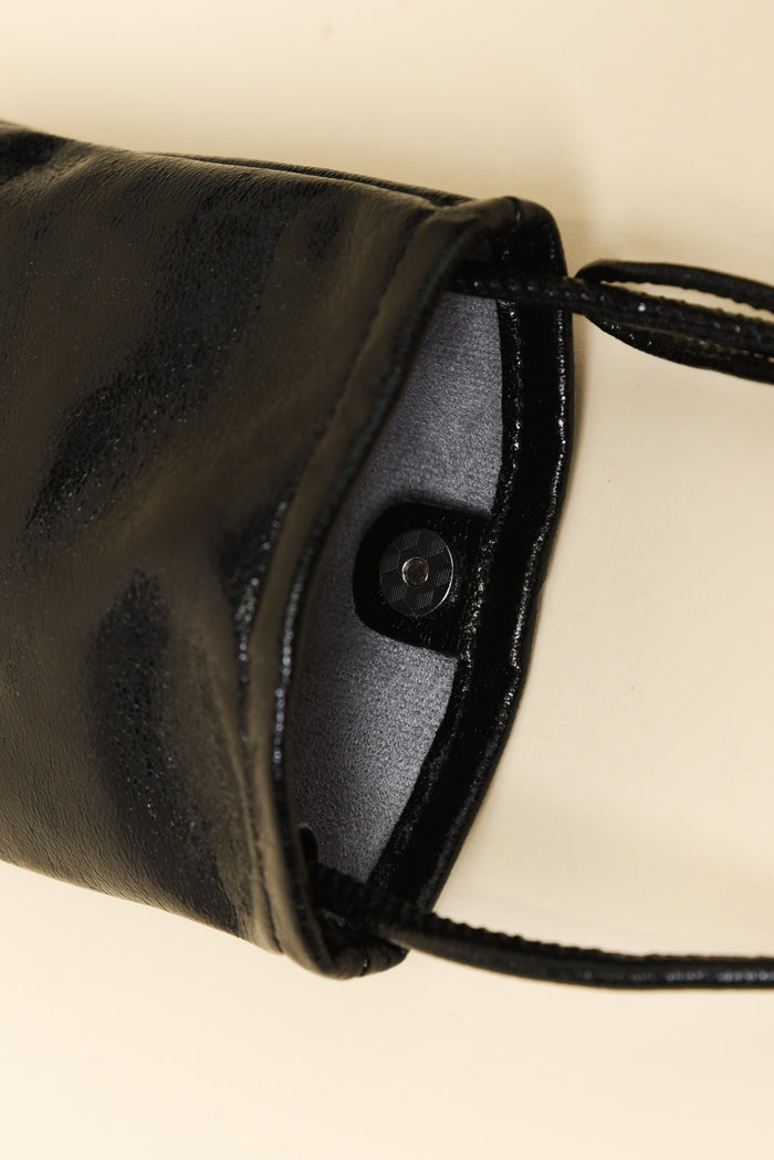 Jimmy Metallic Black Crossbody Bag