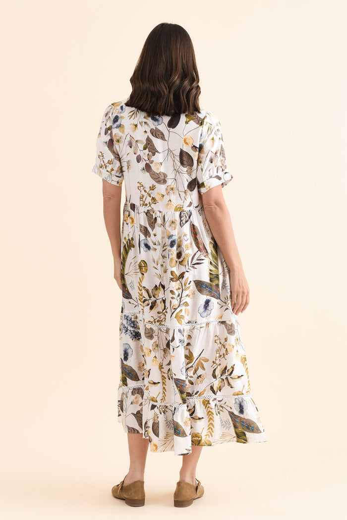 Keziah Green Garden Pocket Dress,Back,Brunette model,alt text|model:MJ