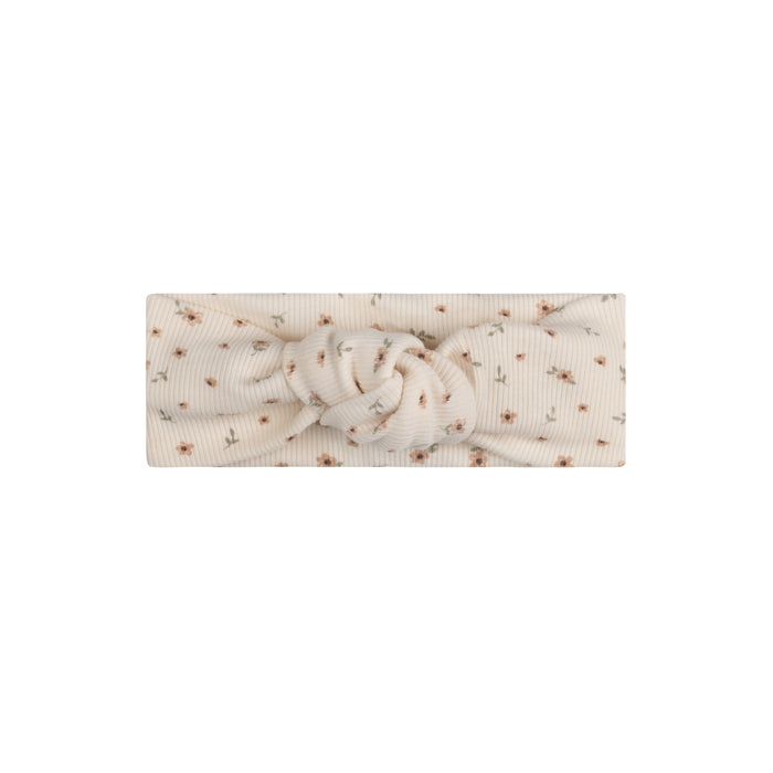 Knot Headband – Ivory Pink – Floral Rib