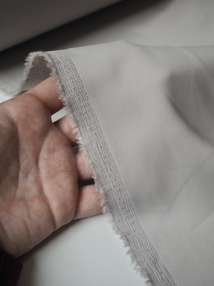 Light Grey Stretch Viscose/Acetate Crepe-Backed Satin
