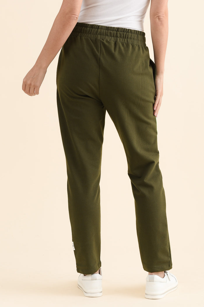 Lobby Dark Khaki Cotton Relaxed Sweatpants