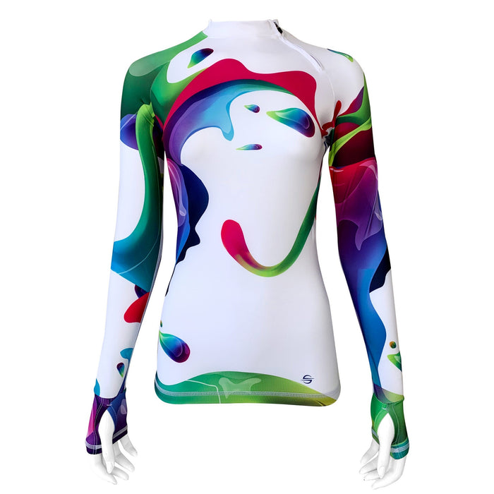 Long Sleeve Rash Guard for Women UPF 50+ | Rainbow
