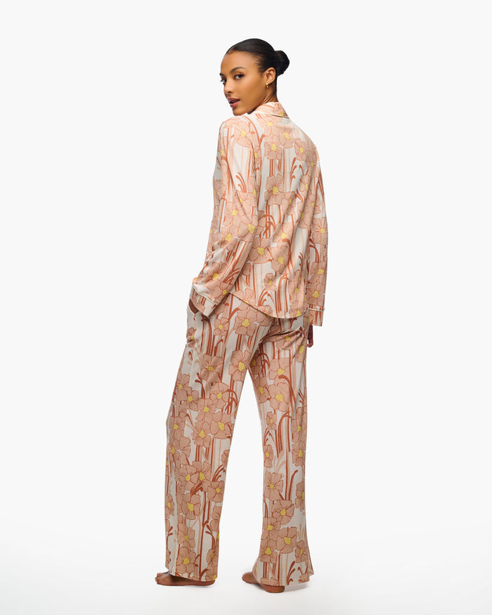 Print Set - Pima Lusso Printed Printed Long Sleeve Top & Pant Pajama Set