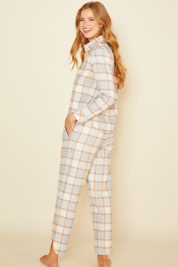 Orange Set - Bella Warm Long Sleeve Top & Pant Pajama Set
