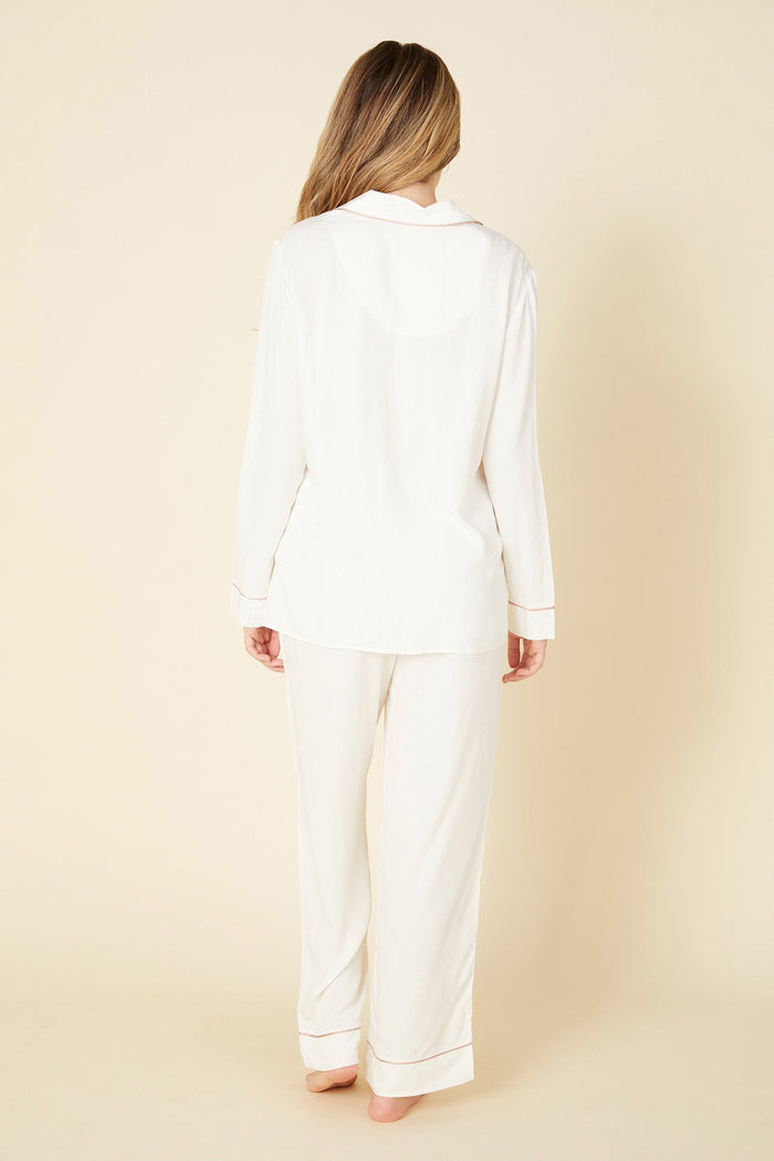 Beige Set - Bella Luxe Long Sleeve Top & Pant Pajama Set