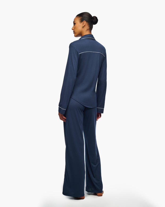 Blue Set - Pima Lusso Long Sleeve Top & Pant Set