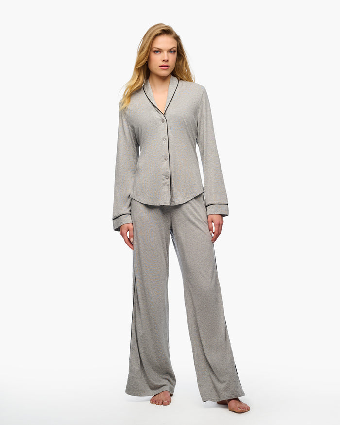 Gray Set - Pima Lusso Long Sleeve Top & Pant Set