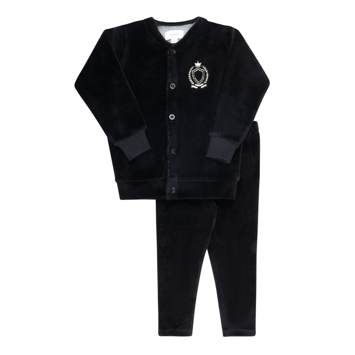 Lounge Set – Black – Metallic Crest