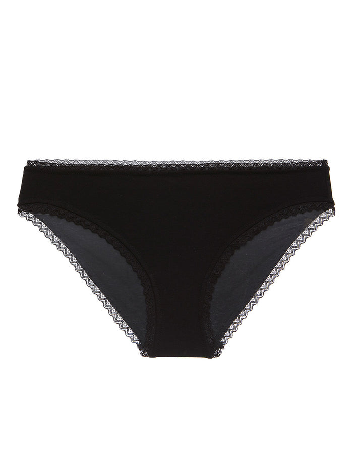Black Bikini, Soft Cotton Low Rise Bikini
