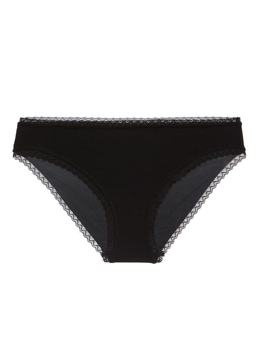 Black Bikini, Soft Cotton Low Rise Bikini