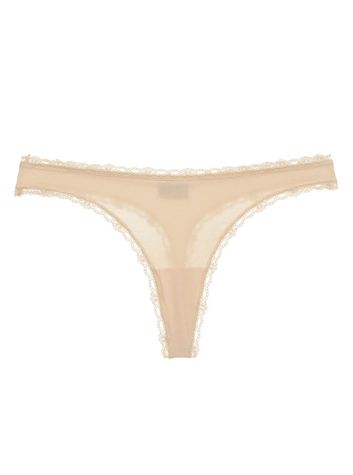Brown Thong, Soft Cotton Low Rise Thong