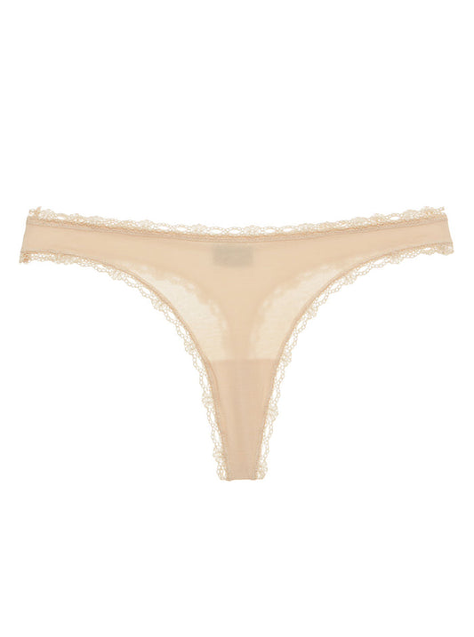 Brown Thong, Soft Cotton Low Rise Thong