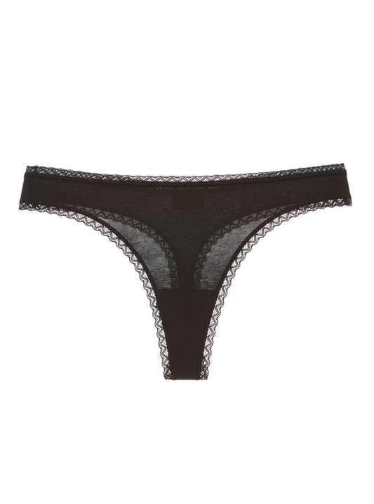 Black Thong, Soft Cotton Low Rise Thong