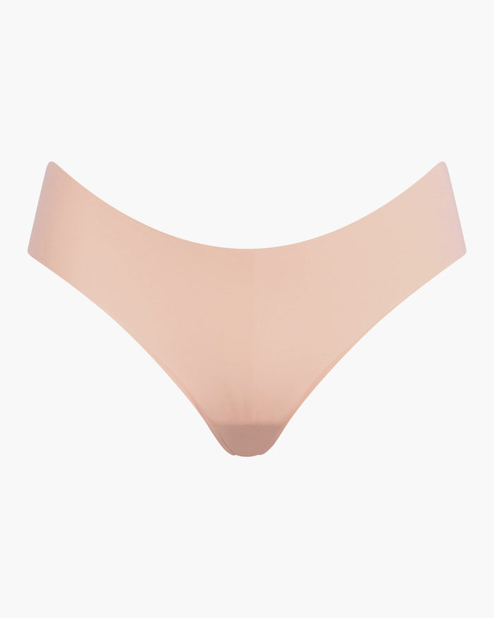 Beige Thong - Free Cut Micro Low Rise Thong
