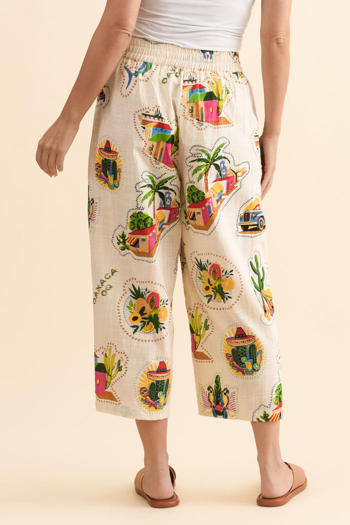 Marla Natural Fiesta Wide Leg Pants,Brunette model,alt text|model:MJ