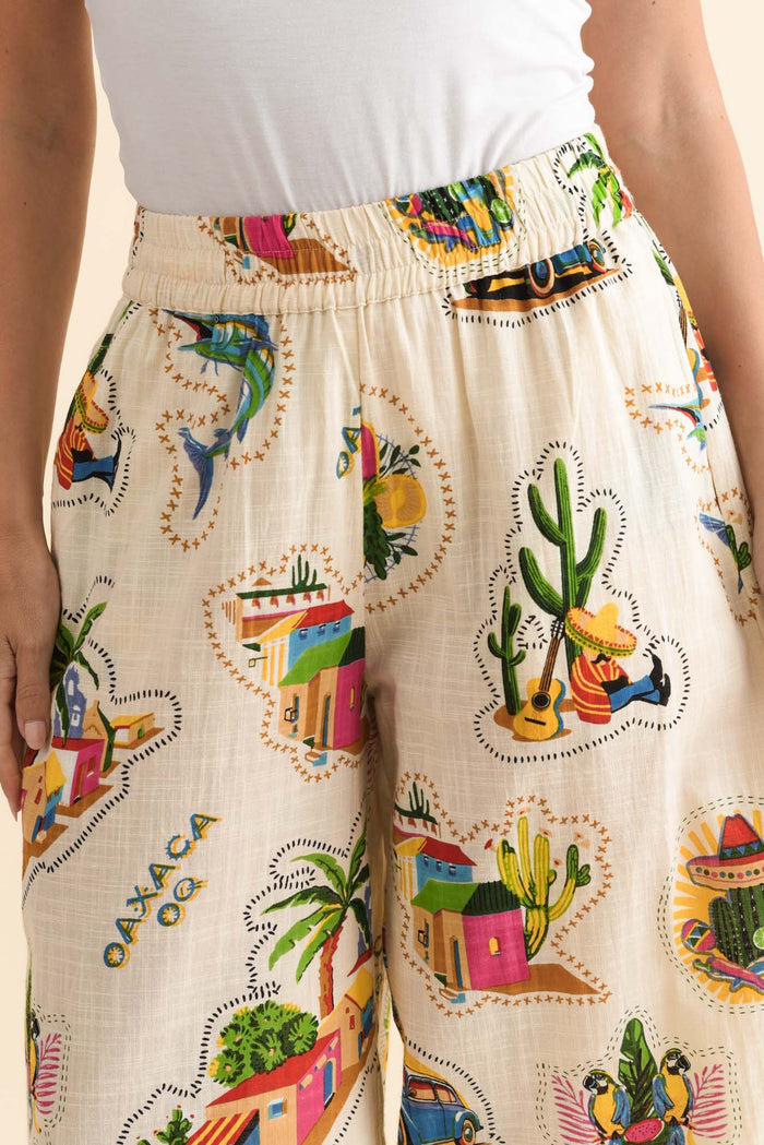 Marla Natural Fiesta Wide Leg Pants,Brunette model,alt text|model:MJ