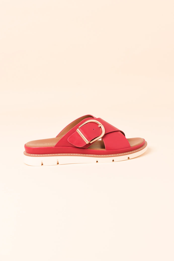 Marley Red Buckle Slide