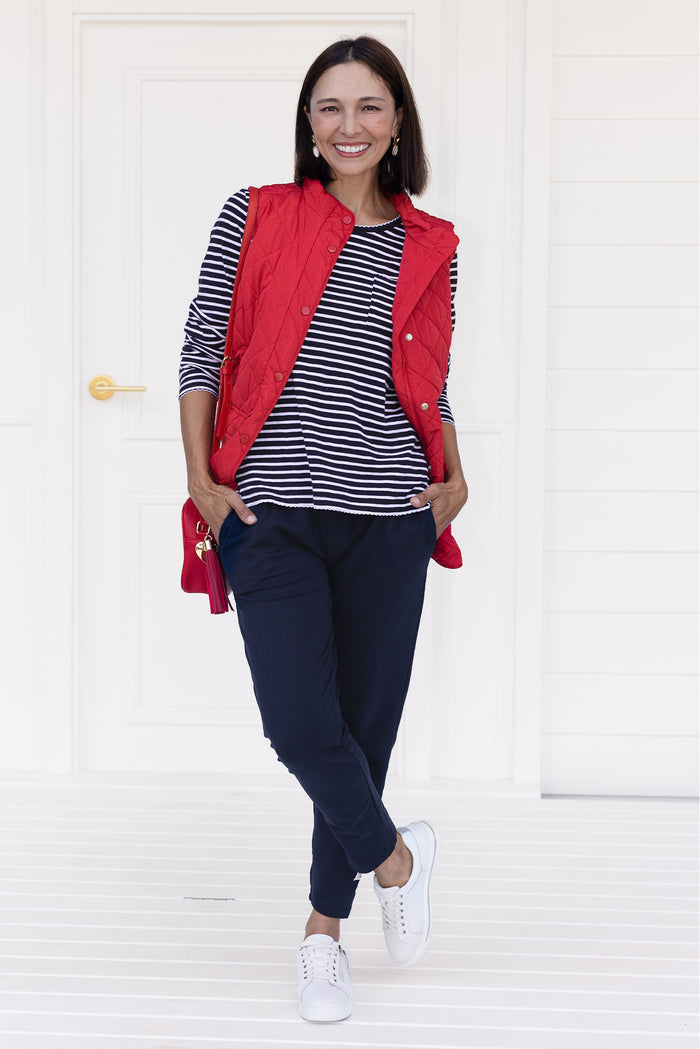 Max Red Quilted Pocket Vest,Lifestyle