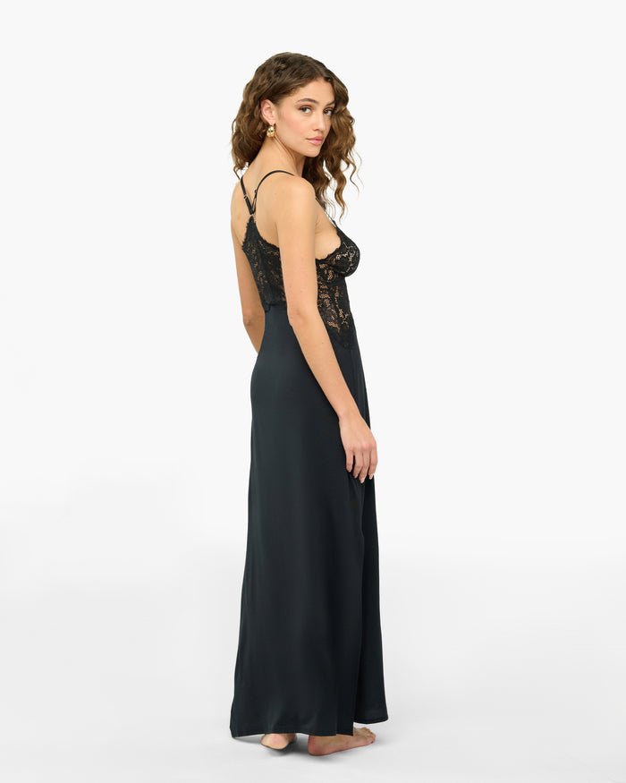 Black Dress - Pret A Porter Maxi Italian Nightie