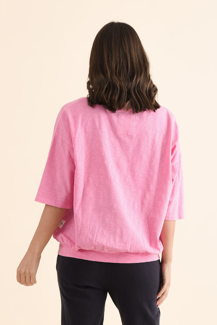 Mazie Pink Cotton Sweat,Back,Brunette model,alt text|model:MJ