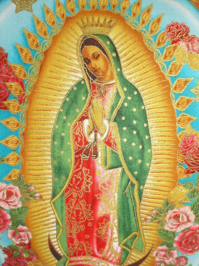 Mexican Virgin Mary Guadalupe throw Pillow rockabilly #P208