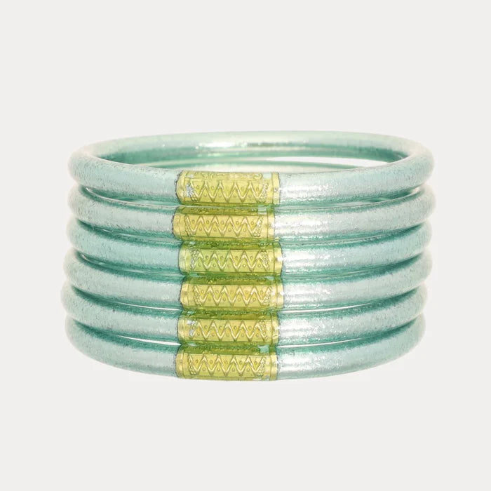 Mint All Weather Bangles (Set Of 6) - Serenity Prayer