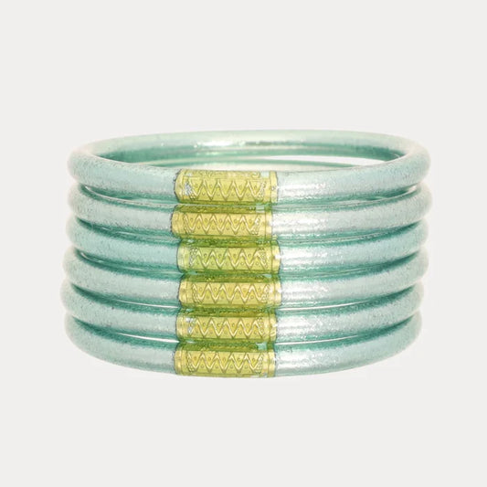 Mint All Weather Bangles (Set Of 6) - Serenity Prayer