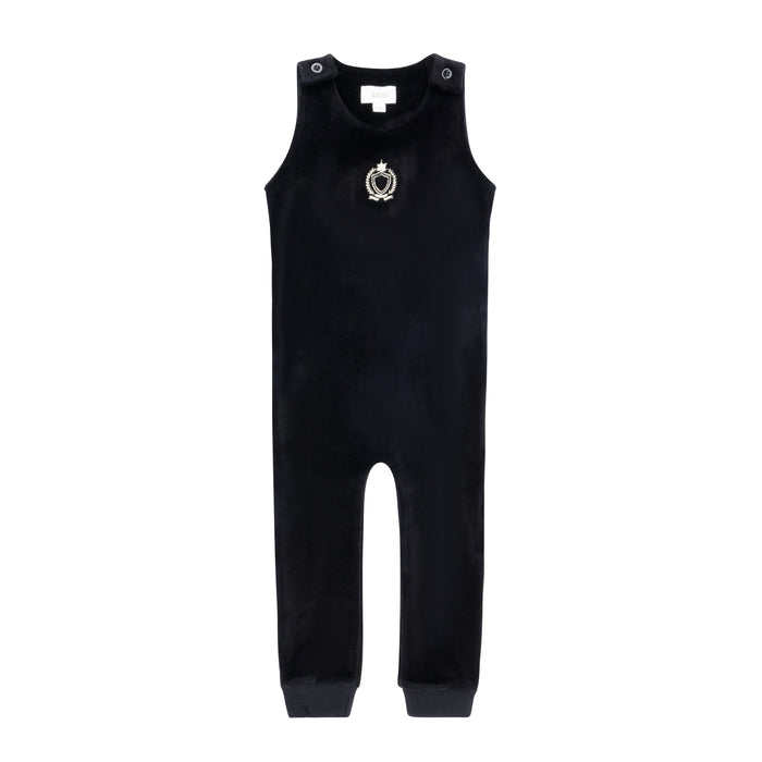 Mockneck Bodysuit & Overall – Black – Metallic Crest