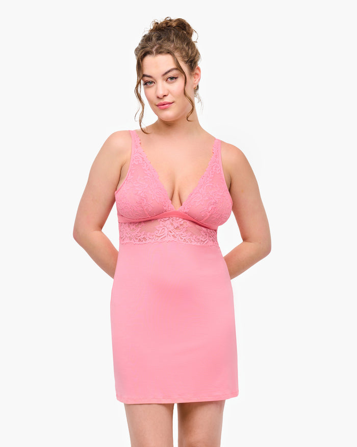 Pink Chemise - Carmela Modal Slip