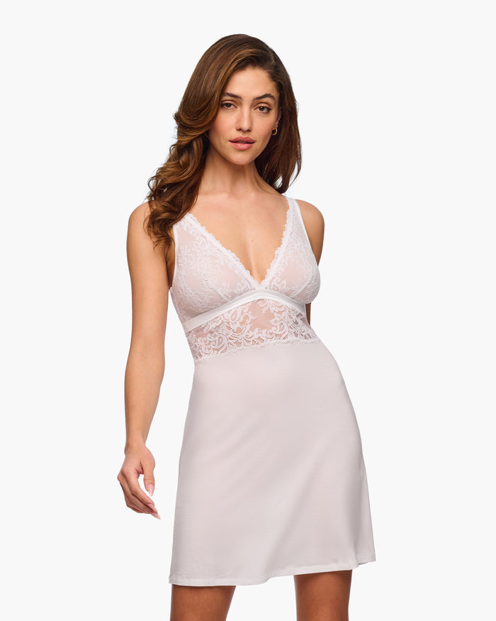 White Chemise - Carmela Modal Slip