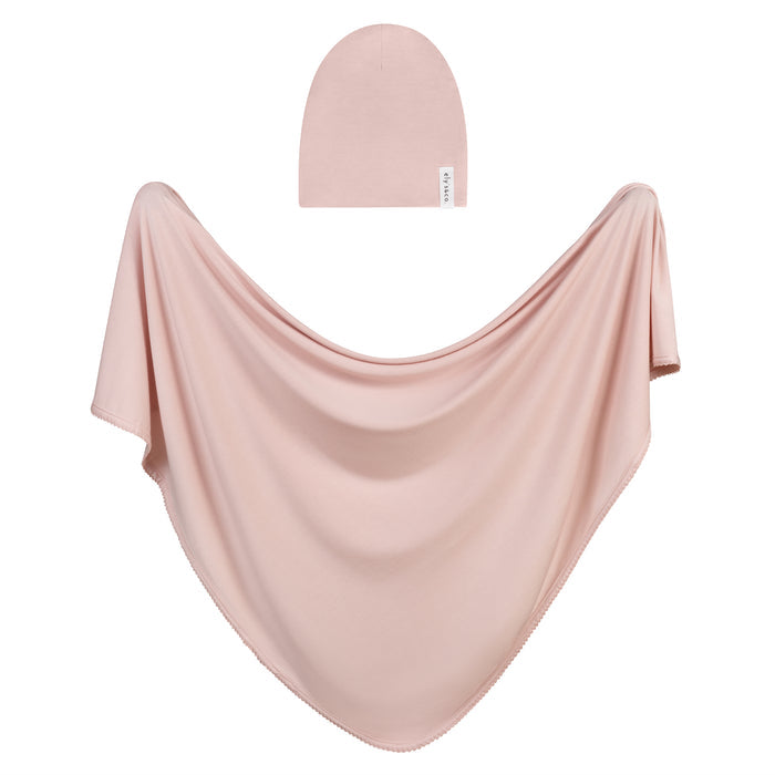 Modal Swaddle & Beanie Set in Gift Box - Dusty Pink