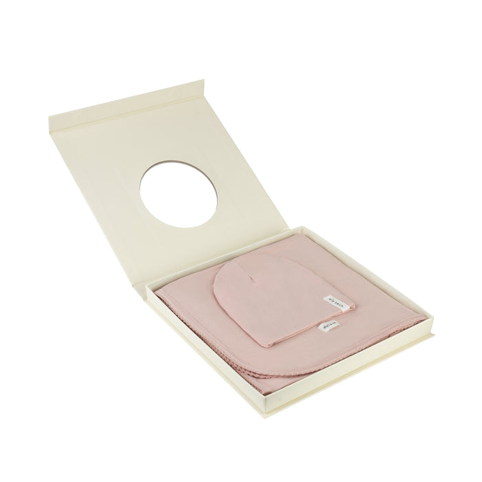 Modal Swaddle & Beanie Set in Gift Box - Dusty Pink
