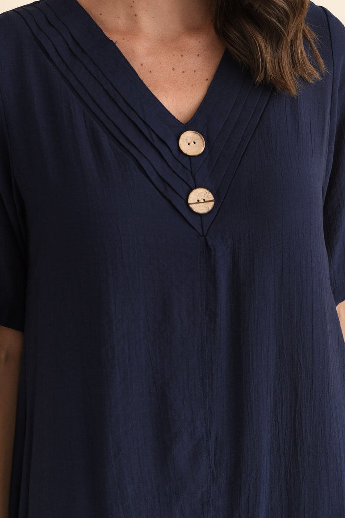 Nala Navy Layers Dress,Brunette model,alt text|model:MJ