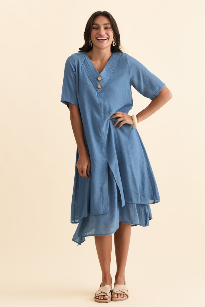 Nala Steel Layers Dress,Brunette model,alt text|model:Brontie