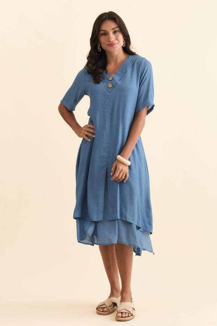 Nala Steel Layers Dress,Brunette model,alt text|model:Brontie