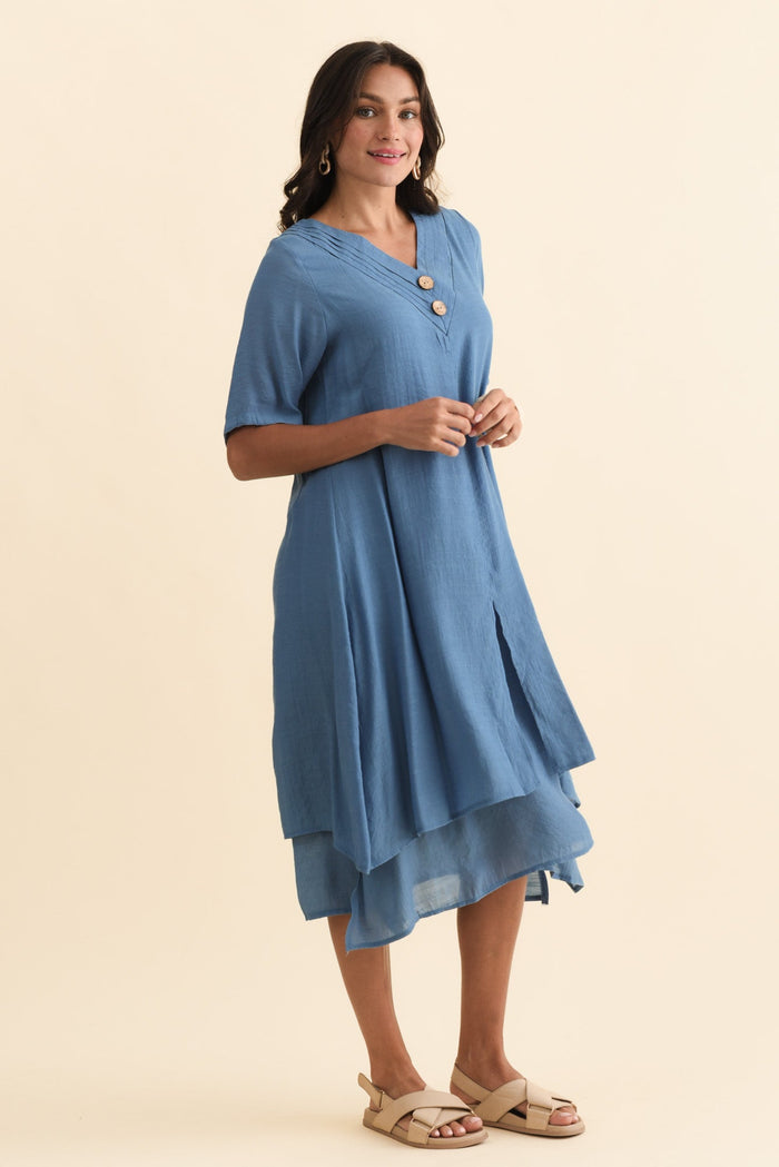 Nala Steel Layers Dress,Brunette model,alt text|model:Brontie