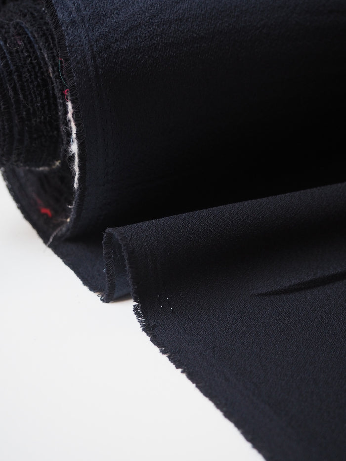 Navy Acetate Crepe-Backed Satin