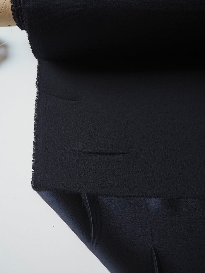 Navy Acetate Crepe-Backed Satin