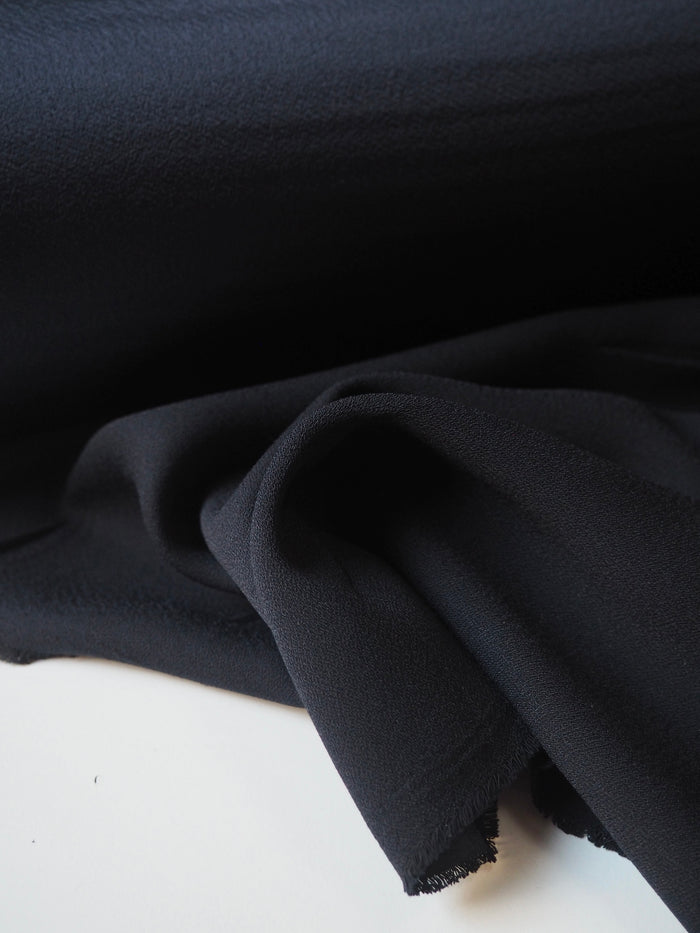 Navy Acetate Crepe-Backed Satin